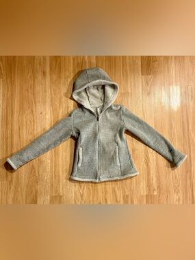 EUC Kühl Kids Apres Full-Zip Sherpa Fleece Hoodie - Heather Gray - Size Medium